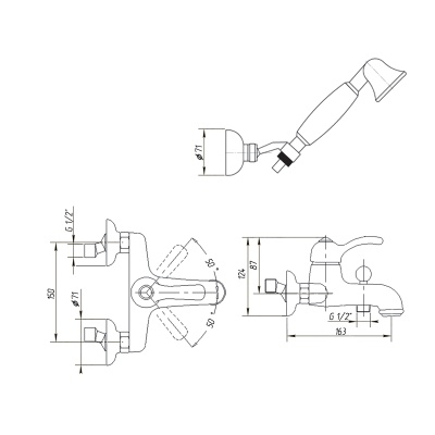 Смеситель для ванны Migliore Lem Swarovski ML.LEM-1902 Хром ML.LEM-1902K.CR