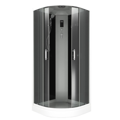 Душевая кабина Bas Адрия 90х90 с гидромассажем стекло Графит задняя стенка Черная