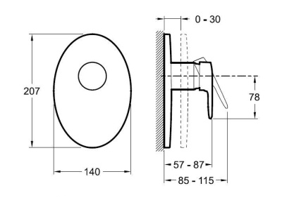 Смеситель для душа Jacob Delafon Kandel E98703-CP Хром