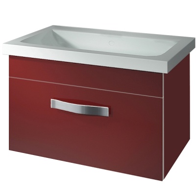 Тумба под раковину Какса-А Хилтон 70 003743 подвесная Бордовая