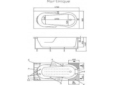 Акриловая ванна Victory Spa Martinique Без системы управления