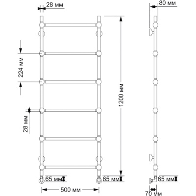 Водяной полотенцесушитель Secado Флоренция 1 50х120 Бронза