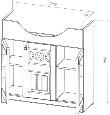 Тумба под раковину Бриклаер Кантри 105 Бежевый дуб прованс