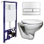 Комплект унитаза Roca Mateo 346200000 с инсталляцией Berges Wasserhaus Novum L3 040213 с сиденьем Микролифт и клавишей смыва Хром