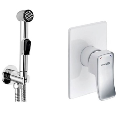 Гигиенический душ со смесителем WasserKRAFT Aller A010656WHITE Хром Белый