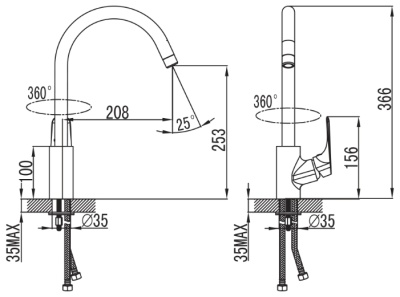 Смеситель для кухни Iddis Vinsente VINSBJ0i05 Хром