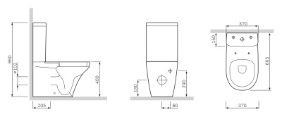 Унитаз-компакт AM.PM Inspire C508607WH с бачком без сиденья