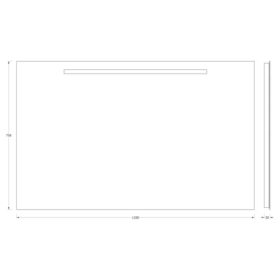 Зеркало Evoform Ledline 75х120 с подсветкой