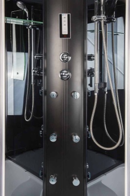 Душевая кабина Erlit Eclipse ER5710TP-C24 100x100 с гидромассажем задняя стенка Зеркальная стекло тонированное