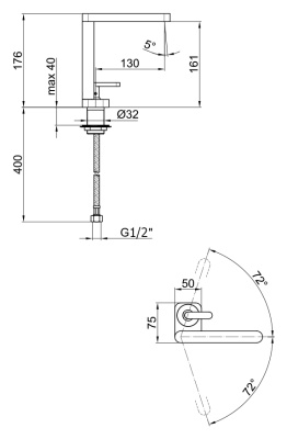 Смеситель для раковины Webert Living LV830102 Хром
