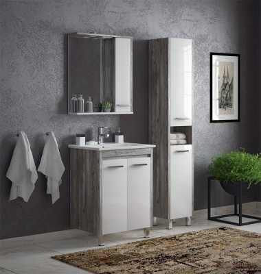 Зеркало со шкафом Corozo Лорена 65 SD-00000294 с подсветкой Антик Белое