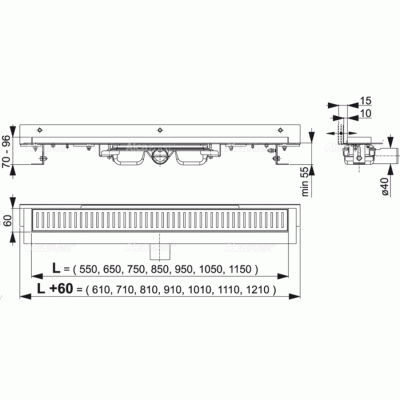 Душевой лоток Alcaplast Flexible Low APZ104-750 без решетки