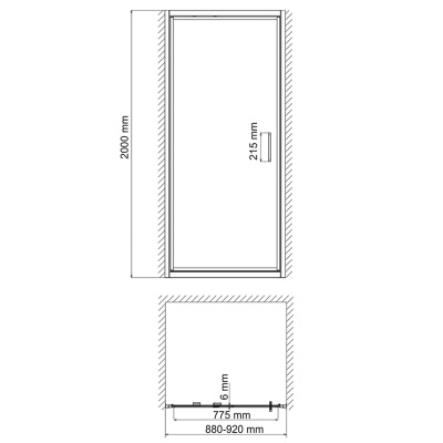 Душевая дверь в нишу WasserKRAFT Salm 27I04 90x200 Хром