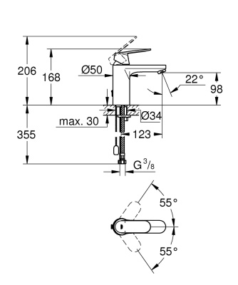 Смеситель для раковины Grohe Eurosmart Cosmopolitan 23326000 Хром