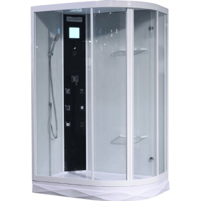 Душевая кабина Orans SR-86155 AL 130x90 с гидромассажем профиль Белый задние стенки Белые