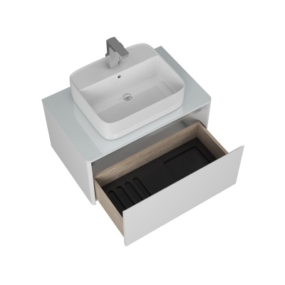 Тумба под раковину Diborg Hanna 70 77.8214 подвесная Белая матовая