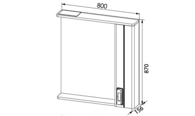 Зеркало со шкафом Aquanet Паллада 80 175316 Слоновая кость