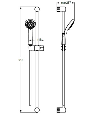Душевой гарнитур Vidima Seva Jet BA190AA Хром