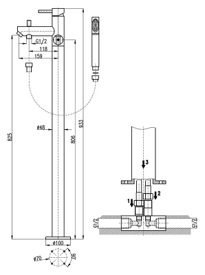 Смеситель для ванны Rav Slezak Seina SE949.5 хром