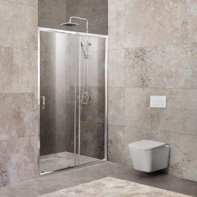 Душевая дверь BelBagno Unique 135х190 профиль Хром стекло прозрачное