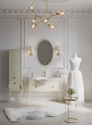 Тумба под раковину Aqwella Clarberg Borgia 115 BOR0111BG Слоновая кость Патина золото