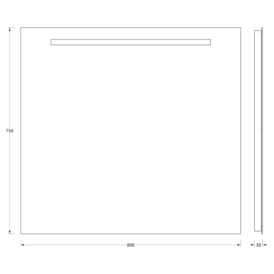 Зеркало Evoform Ledline 75х80 с подсветкой