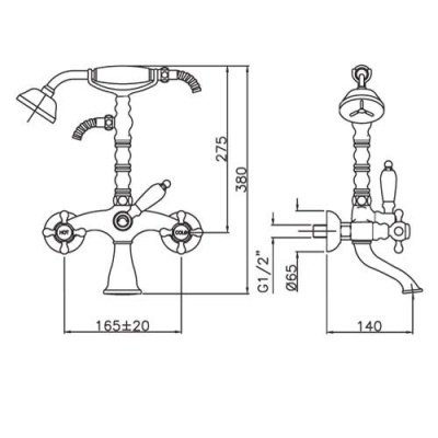 Смеситель для ванны Gattoni Vivaldi 12001 CO