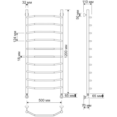 Водяной полотенцесушитель Secado Агата 1 50х120 Бронза