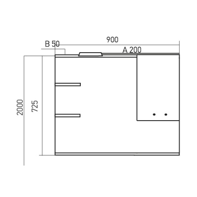 Зеркало со шкафом Mixline Этьен 90 R 529942 с подсветкой Белое