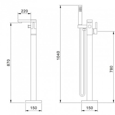 Смеситель для ванны Aquanet JA-6002 Хром