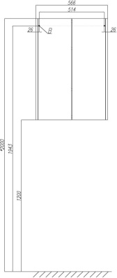 Шкаф двустворчатый Акватон Йорк 566х800х230 1A171303YOAT0 бежевый/ джарра