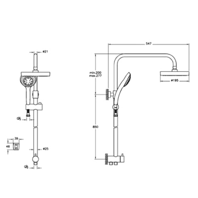 Душевая система Vitra System Rain A45597EXP Хром