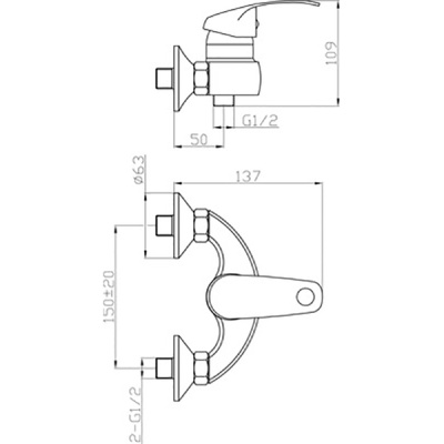 Смеситель для душа Agger Glad A1520000 Хром