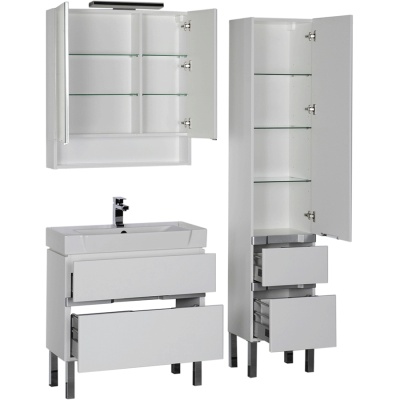 Комплект мебели для ванной Aquanet Виго 80 183671 подвесной Белый