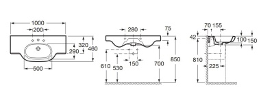 Раковина Roca Meridian 85 N 32724D000 Белая