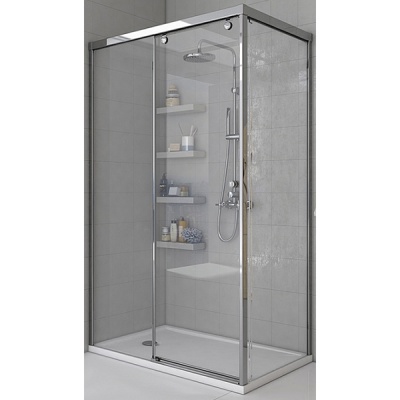 Душевой уголок Акватон Ritsa 90x120 L профиль Полированный хром сатин стекло прозрачное