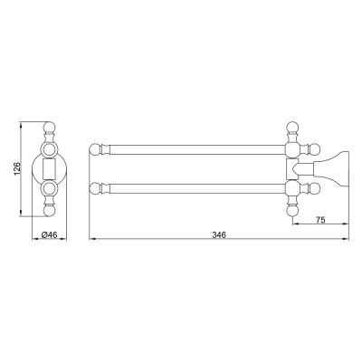 Полотенцедержатель Veragio Gialetta VR.GIL-6424.BR поворотный Бронза