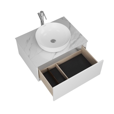 Тумба под раковину Diborg Elise 70 77.7214 подвесная Белый глянец