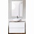 Комплект мебели для ванной BelBagno SET-KRAFT-700-BO-CDEC-BB344-LOY со смесителем Bianco Opaco, столешница - Cemento Decorato (с нанесением узора)