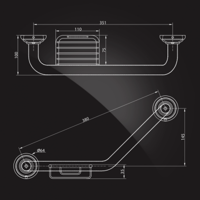 Поручень Elghansa Praktic PRK-250L с мыльницей Хром
