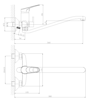 Смеситель Rossinka B B35-34 универсальный