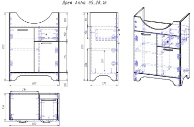 Тумба под раковину Dreja Antia Z 65 99.0401 Капучино