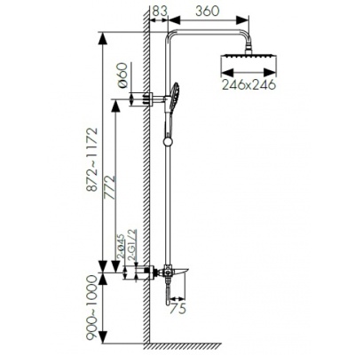 Душевая система Kaiser Cezar 05282 с термостатом Хром