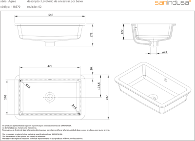 Раковина Sanindusa Agres 54 118370004 Белая