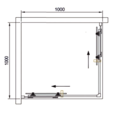 Душевой уголок Black&White Stellar Wind S502 прямоугольный профиль Серебристый хром стекло прозрачное