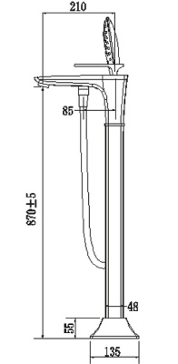 Смеситель для ванны Timo Helmi 4000/00-16Y-CR Хром Белый