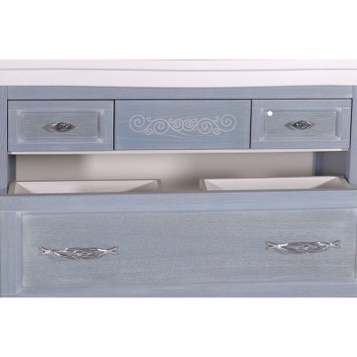 Тумба под раковину ASB-Woodline Модерн 105 Рошфор с белой патиной