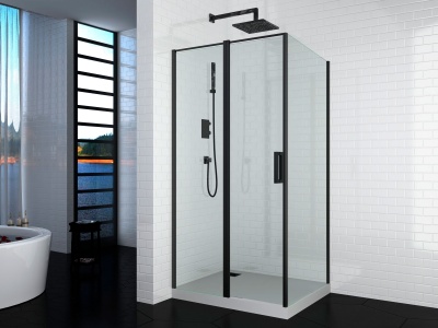 Душевой уголок Cerutti SPA Victoria 120x90 B профиль Черный стекло прозрачное