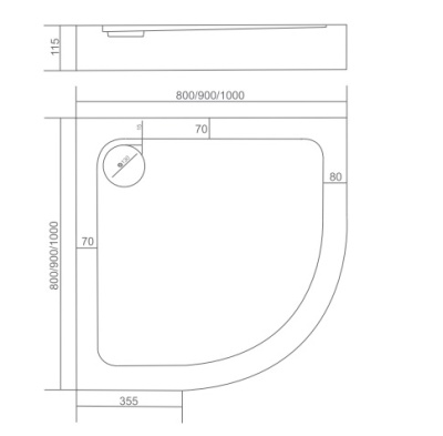 Акриловый поддон для душа Good Door Раунд R 80x80 Белый
