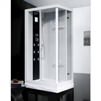 Душевая кабина Orans SR-86152 AL 110x80 с гидромассажем профиль Белый задние стенки Белые